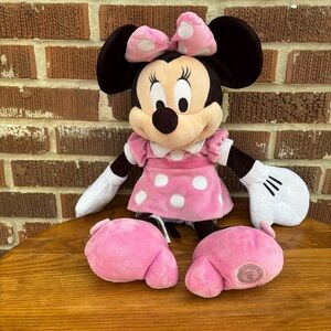 Minnie Mouse 20'' Disney Store Plush Doll Pink Polka Dot Dress